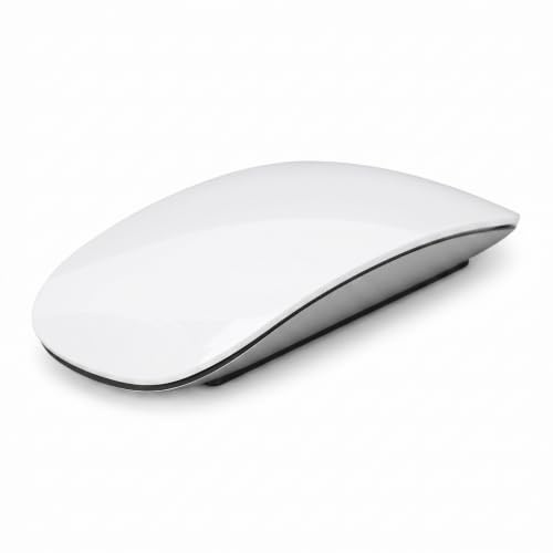 Bewinner Drahtlose -Maus, Multi-Touch-Oberfläche, Schlankes Tragbares Design, Ergonomische, Leise Reise-Computermaus für PC-Laptop, Wiederaufladbarer 400-mAh (White)