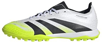 Adidas Unisex Predator League Turf Football Boots, Cloud White/Core Black/Lucid Lemon, 44 EU
