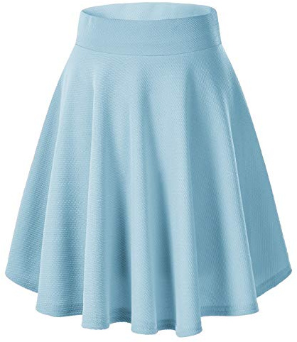 Elegant Elegant utsvängd kjol med A-linje för kvinnor, plisserad baskjol, uniform, skaterkjol, Ljusblå, S