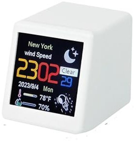 Stazione Meteorologica, Mini orologio meteo Wi-Fi, orologio digitale della stazione delle previsioni del tempo, for la decorazione del desktop da gioco, funzione album di animazioni GIF fai da te , St