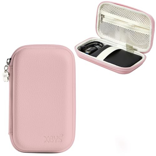 Linpr Funda Rígida Protectora para Disco Duro Externo 2,5, Rosa | Estuche de Viaje Compatible con Seagate, SanDisk Extreme Pro, WD Elements, Carcasa y Caja para SSD Portátil 1TB/2TB