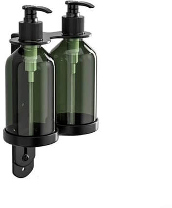 Dispenser manuale per sapone a parete, dispenser per doccia, dispenser per sapone a parete, supporto in acciaio inox per doccia (2 bottiglie)