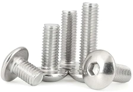 SONGMIky 20 Piezas de Acero Inoxidable, Tornillo Hexagonal Interno de Cabeza Redonda y Plana Grande, M6, 6mm, M5, 5mm, for Motocicleta, Scooter, ATV, Cubierta de plástico for ciclomotor(M6x20)