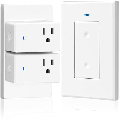 WILAWELS Remote Control Outlet Wireless Light Switch, Removable Remote Outlet Switch Kit for Lamps, Lights, Appliance, Expandable, 100ft RF Range, FCC Listed (1 Controller + 2 Outlets) W08RC1206