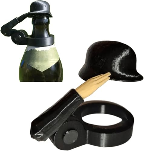 Soldat Salut Bierflaschen Helm Soldatengruß Bierflaschenhelm Soldaten Salut Bier Flaschen Verschluss, Salute Flaschenverschlüsse für Bierflaschen Soldatengruss Bierhelm (Black)
