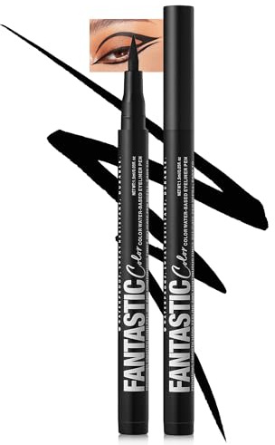 Schwarz Eyeliner Stift, Waterproof Black Liquid Eye Liner Pen for Women | Wasserfest Bunt Mattes Eyeliner Pencil, Pigmented Long-lasting, Smudgeproof,Ultrapigmentiert,Halloween Makeup-01