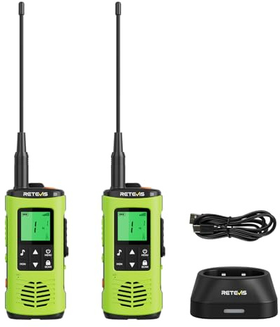 Retevis EZTalk 64S Walkie Talkie, IP68 Wasserdichtes Langstrecken Funkgerät, RT649P 2.0, Korrosionsbeständige, Rechargeable, Taschenlampe, SOS-Alarm, Funkgerät für Kajak Angeln (1 Paar)