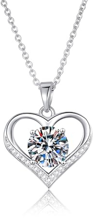 Diorra Herz Halskette Damen, 925 Sterling Silber Kette Herz Anhänger Buchstaben Halskette Schmuck Ketten Geschenke für Mama Frauen