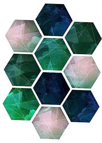 Operitacx Pegatinas Suelo Autoadhesivas Hexagonales 3d De Pvc Impermeables Antideslizantes Vetas De Madera Para Baño y Pared, Decoración Creativa 10 Piezas