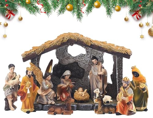 Genérico Belén Navideño | Jesús Niño Religioso | Figuras del Belén Establo Nacimiento de Jesús,para Decoración del Hogar Cristiano Interior Dormitorio Sala De Estar Oficina Escuela