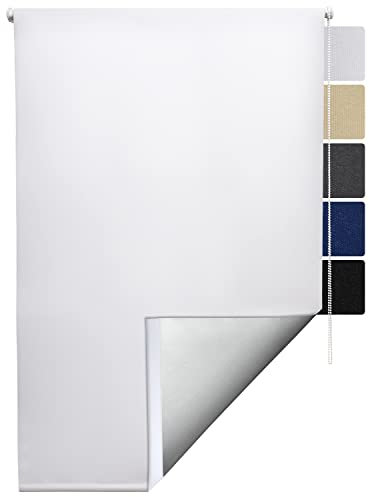 Sol Royal Thermorollo Rollo für Fenster ohne Bohren Verdunkelungsrollo Klemmfix Seitenzugrollo Sonnenschutz Fenster innen Thermorollo ohne Bohren - Fensterrollo Thermo 80x160 cm Weiß T42