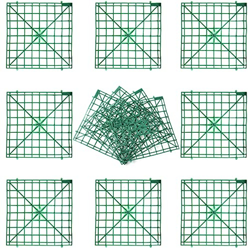 Artificial Flower Grid Panels,DIY Flowers Wall Frames,Flowers Wall Arches Backdrop,Plastic Fences Frames for Wedding Party Flower Grids,Artificial Flowers Plant Base,12Pieces,10x10 Inches
