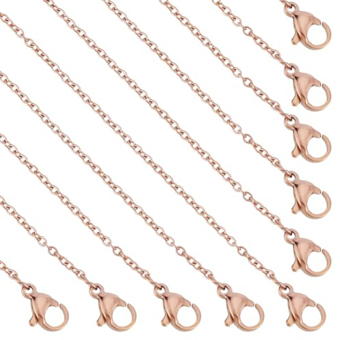 UNICRAFTALE Necklace Chain with Lobster Clasp Stainless Steel Vacuum Plating Classic Simple Chain Necklace Chain