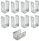 DOJA Barcelona | Support Poteau Bois U | Pack 8 | Fixation Poteau Bois | 45*45*100mm | Épaisseur 2mm | Galvanisé au Zinc | Pied Poteau U pour Cloture Jardin Exterieur, Pergola Bois, Grillage Jardin