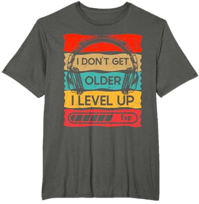 Jeux Vidéo Je Ne Vieillis Pas Je Level Up Gamer T-Shirt