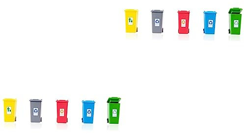 STOBOK 10 Stk Mini-Mülleimer Kinderwagen Spielzeug Miniaturspielzeug Tischdekoration Spielzeuge Miniatur-Szenenmodell Frühpädagogisches Spielzeug Modellieren Sandkasten Recycling-LKW Abs