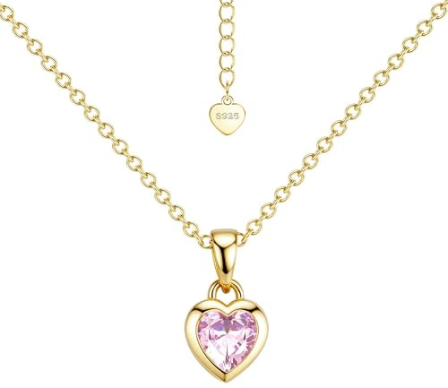 LOLIAS halsband i 925 sterling silver för kvinnor, kärlekshjärta, halsband, damhalsband med kubisk zirkonia, hängsmycken, gåva för kvinnor, flickor, Sterlingsilver