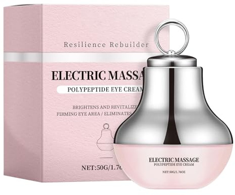 Crema de Masaje Eléctrica para Ojos, Crema Reafirmante para el Contorno de los Ojos con Propiedades Antiarrugas, Hidratantes e Lluminadoras con Batería, Contiene Acetil Hexapéptido y Colágeno