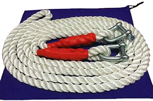 BCJMKDX Corda di Traino per Auto. Cavo di Traino for Auto da 9 Metri, 5 tonnellate, 10, Cavo trazione for Veicoli Fuoristrada, for rimorchi con Fune, Cinghie for carichi Pesanti(15 tons)