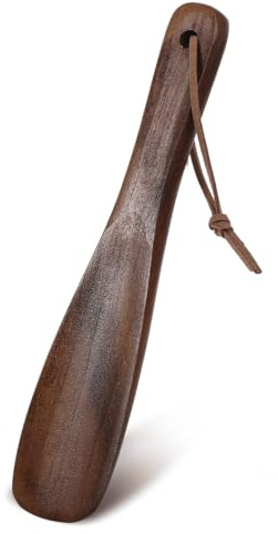 RAHHLIZS Wooden Shoe Horn 19cm Short Handle Shoehorn Small Shoe Horn Mini Shoes Spoon Helper Travel Shoehorns for Men Women Seniors