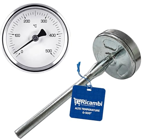 Thermomètre four 39CU503 0-500°C Ampoule 150 mm Cadran 60 mm Inox AISI 304