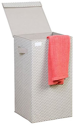 mDesign panier à linge gris clair avec couvercle – sac pour lessive pliable – trieur de linge en plastique parfait pour voyager