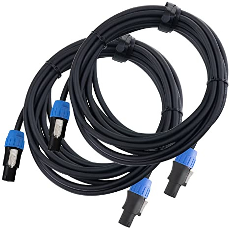 Pronomic pro-line BOXSP4-5 Lautsprecherkabel 4x 2,5 mm² - 1 Paar professionelle Boxenkabel für DJ & PA - Länge: 5 m - Stecker: 4-Pol Speakon-kompatibel - Spannzangen-Zugentlastung - Schwarz