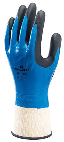 Showa Gloves SHO377-XXL No.377 F/C + foam Glove, Size: XX-Large, White/Blue/Black