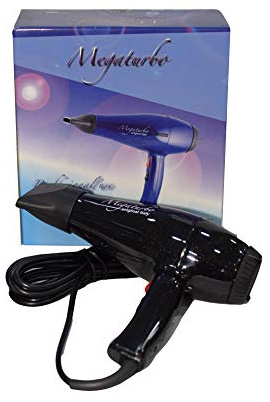 Secador Mega Turbo profesional de 1600 W Phon, fabricado en Italia Negro