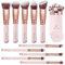Kabuki Makeup Brush Set - For Foundation Powder Blush Concealer Contour - Perfect For Liquid, Cream or Mineral Products - 10 Pc Collection With Premium Synthetic Bristles For Eye and Face Cosmetic