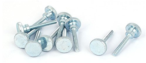 Tornillo de ajuste de mano de acero de carbono, tornillo moleteado de cabeza plana, 10 piezas del modelo M3 x 20 mm, por Sourcingmap.