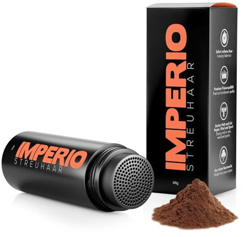 IMPERIO Streuhaar zur Haarverdichtung & vollem Haar in Sekunden. Schütthaar für einen authentischen Look. 100% Natur! In Premium Friseurqualität - 26g (Kupfer/Auburn)