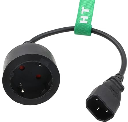 HangTon UPS PDU Power Cord Adapter C14 to Euro Schuko Socket CEE7/3 3 Prong Cable 10A 250V 12 inch