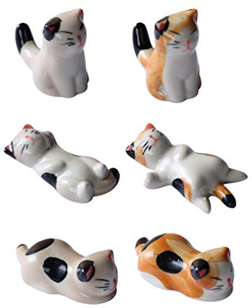BESTonZON 6stücke Teiliges Set Keramik Essstäbchenhalter Mit Katzenmotiv Chopsticks Ablage Für Und Für Zuhause Feiern Und Besondere Anlässe