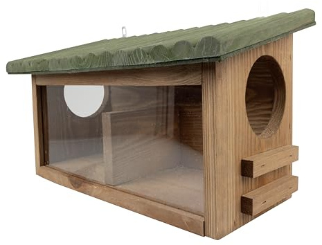Windhager silo di mangime per scoiattoli - in legno di pino - mangiatoia per scoiattoli, casetta per scoiattoli da esterno - incluso dispositivo di sospensione