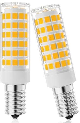 VIIVUU Glühbirne E14 LED 7W,40W Halogen DunstabzugshaubenLampe Ersatz,Glühbirne für Nähmaschine, Kühlschranklampe,Salzkristalllamp, Leuchtmittel 600LM 3000K Warmweiß 230V 2 Stück