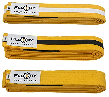 FLUORY BJJ Belt for Kids, Brazilian Jiu Jitsu Belts Made of 100% cotton