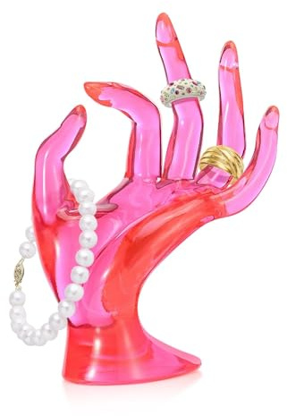 Flexzion Portagioie a mano, manichino femminile, supporto per bracciale, orologio, anello da mano per gioielli, modello a forma di braccio di manichino, espositore a mano, manichino in poliresina,