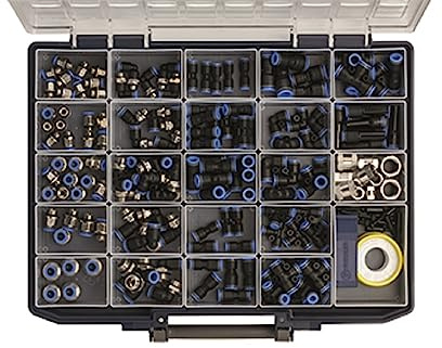Sortimentsbox Blaue Serie Pneumatik Druckluft Sortimentskasten Steckverbinder 171 Teile