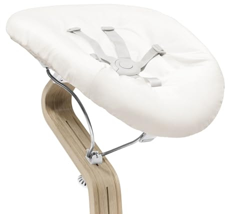 Newborn Set Stokke Nomi, Blanco/Grey Sand - Incluye un arnés de seguridad de 5 puntos y una tela reversible y lavable - Para todas las Sillas Nomi