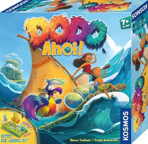 KOSMOS Dodo AHOI! rettet das Wackel-Ei auf hoher See | Rasantes Brettspiel für 2-4 Kinder ab 7 Jahre, lustiges Gesellschaftsspiel mit coolem 3D-Aufbau mit Boot-Wippe