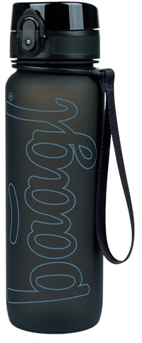 Baagl Kinder Trinkflasche, Auslaufsichere Wasserflasche 800ml, Schule und Sport Flasche für Jungen, Mädchen, Vielseitige und Praktische Flasche mit verschließbarem Deckel (Black)
