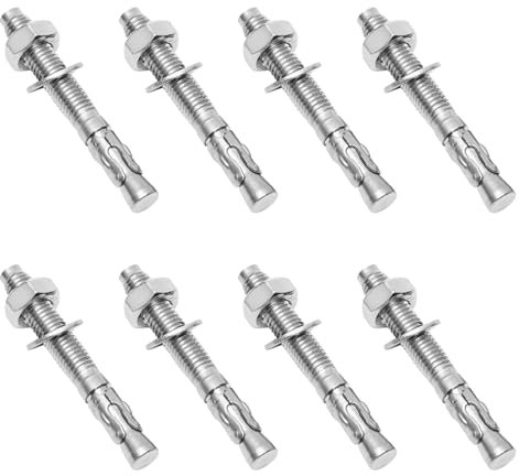 HSOKEW Tasselli a cuneo da 3/8 x 8,9 cm, 8 bulloni di espansione in acciaio inossidabile 316 per cemento e cemento, bulloni di ancoraggio in calcestruzzo resistenti, prestazioni antiruggine