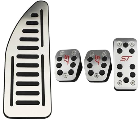 Auto Pedale Für Ford Für Focus 2 3 4 MK2 MK3 MK4 St Rs 2005-2018 Zubehör Aluminium Kraftstoff Pedal Bremspedale Rest Pedal Set Abdeckung Bremse Pedalkappen(MT with Rest)