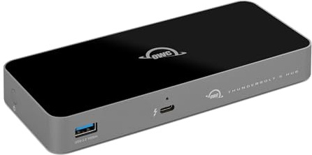 OWC Thunderbolt 5 Hub, 3 x Thunderbolt 5 Ports, USB-A Port, Up to 80/120Gb/s, Up to 3 8k displays, 140 w Power & Charging, Compatible with Mac & PC, Thunderbolt 5/4/3, USB4 & USB-C