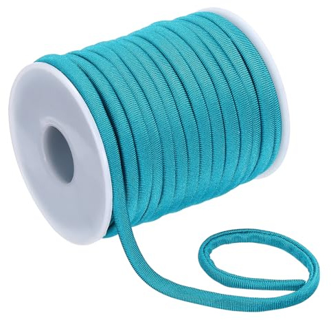 PATIKIL Corda Elastica In Nylon Piatta 21.87 Iarde 5 mm Corda Elastica In Spandex Tessuto Elastico Per Cucire Abbigliamento Laccetti Per Capelli Cordino Per DIY Artigianato Blu Lago