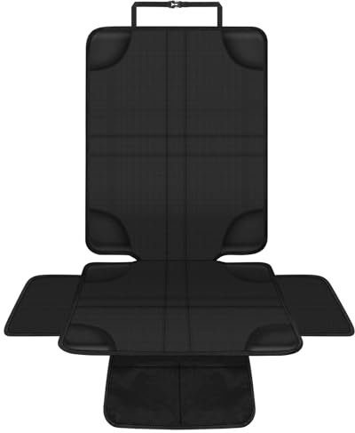 HOTUT Protector Asiento Coche, Universal Funda Coche Asiento, Antideslizante Impermeable Protector Seguro para Asiento Infantil, Compatible Isofix, con 2 Bolsillos de Almacenaje, para SUV, Sedán