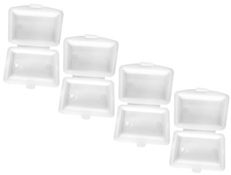 Toddmomy 4pcs Box Mini Lunch Box Lunchbox Doll Meal Food Bento Lunch Boxes Miniature House Kit Simulation Takeaway Window Showcase Prop Miniature Lunch Case Plastic White