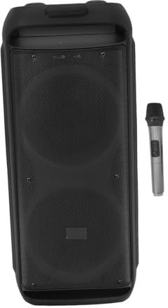 NUOBESTY Kabelloser Lautsprecher mit Mikrofon Tragbar für Karaoke und Partys mit RGB-led-Beleuchtung Kompakt für Outdoor-veranstaltungen