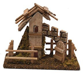 Ferrari & Arrighetti Casette con Tetti in Legno - Bertoni presepe Linea Natale